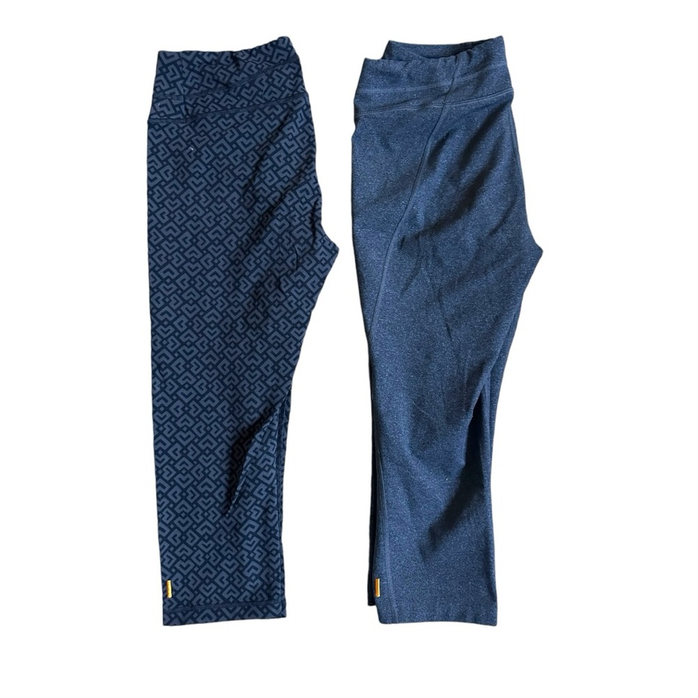 Lucy 2 Pair Lot Womens Size Medium Lucytech Crop Leggings Running Gray Pocket
